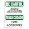 Signmission OSHA BE CAREFUL Sign, Avoid Accidents Bilingual, 14in X 10in Aluminum, 10" W, 14" L, Landscape OS-BC-A-1014-L-10005 - alternate 1
